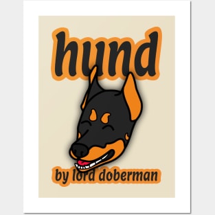 "HUND" BY LORD DOBERMAN CARTOON FACE Posters and Art